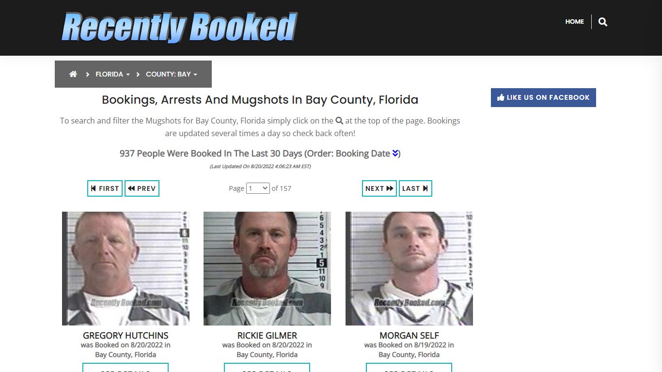 Recent bookings, Arrests, Mugshots in Bay County, Florida - Recently Booked